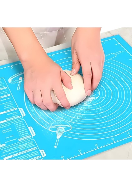 Silikon Hamur Açma Matı, 40X50 Cm, Ölçülü, Kaydırmaz, Yapışmaz