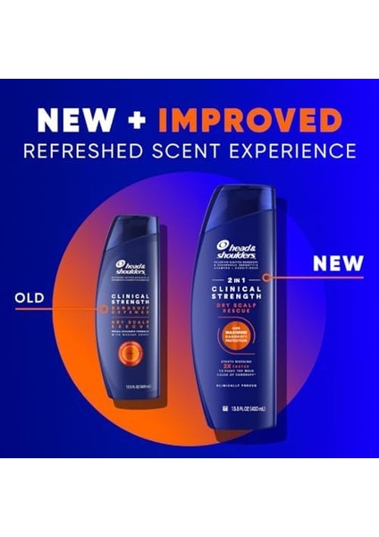 Head & Shoulders Clinical Strength Dry Scalp Rescue 2’si 1 Arada Şampuan + Saç Kremi 400 ml |%1 Selenium Sülfid Içerikli Kepek Karşıtı Bakım | Kuru Saç Derisini Nemlendirir