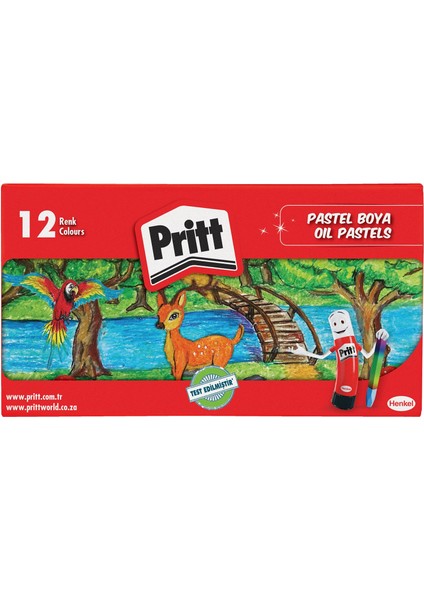 12'li Pastel Boya Renkli Karton Kutu Çocuklar İçin Eğlenceli Sanat Malzemesi