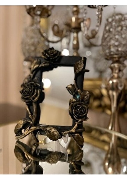 Dekoratif Masa Duvar Aynası Özel Tasarım Gül Detaylı Kare Poliresin Ayna fırsatları