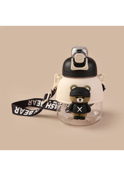 Polikarbon Figürlü Matara - Siyah - 1,1 Lt