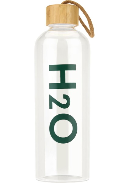 Bambu Kapaklı H2O Cam Matara - Şeffaf / Açık Kahverengi - 1 Lt fiyatları