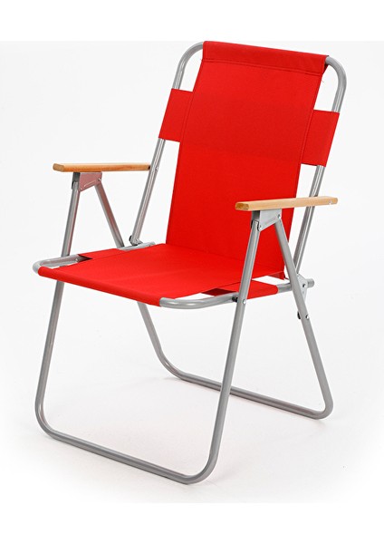 2 Adet Ahşap Kollu Piknik/plaj Sandalyesi