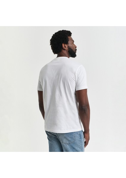 Erkek Krem Regular Fit Bisiklet Yaka Logolu T-Shirt fiyatları