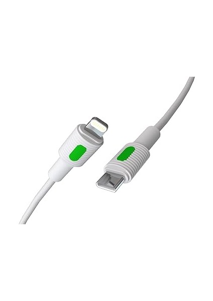 Coral iPhone Uyumlu Type C-Lightning Pd Hızlı Şarj Kablosu (Beyaz + Yeşil/beyaz Uç) (120 Cm) modelleri