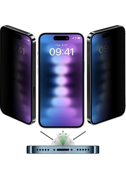Labs iPhone 15 Pro Max ile Uyumlu 5d Privacy Hayalet Ekran Koruyucu modelleri
