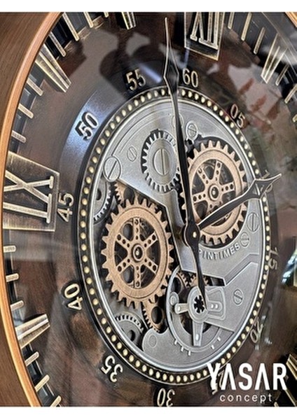 Clenton Çarklı Duvar Saati Metal Yuvarlak Modern Tasarım 60X60 cm indirimleri