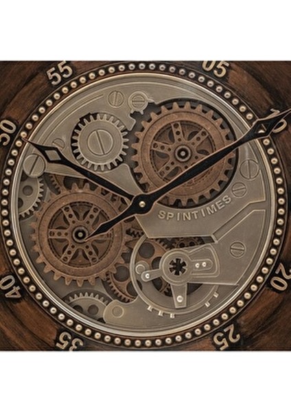 Clenton Çarklı Duvar Saati Metal Yuvarlak Modern Tasarım 60X60 cm