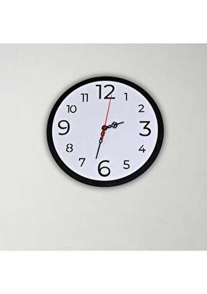 Klasik Ahşap Duvar Saati Yuvarlak Tasarım 30x30 cm Mekanik Çalışma