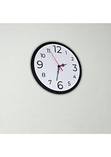 Klasik Ahşap Duvar Saati Yuvarlak Tasarım 30x30 cm Mekanik Çalışma