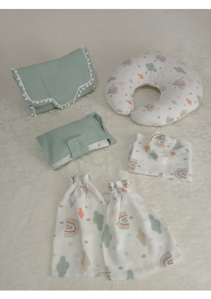 17 Parçalık Yuvarlak Babynest Seti ( Muslin ve Waffle Pike Kumaşları) modelleri