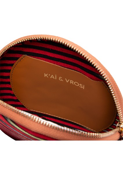 Çona Maxi - Ince Çizgili Taba Deri Yuvarlak Çanta fiyatları