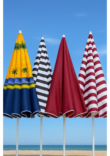 Büyük Boy 240 Cm'lik Plajda Balkonda Terasta Kullanılan Şemsiye