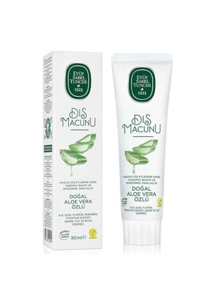 Eyüp Sabri Tuncer Doğal Aloe Vera Özlü Diş Macunu 90 ml - Yeni fiyatları