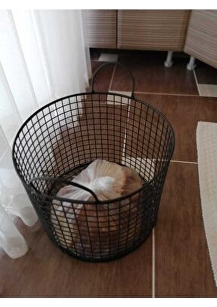 Yuvarlak Metal Sepet 30 cm Çap 25 cm Derinlik ile Ev Düzeni için Fonksiyonel Çözüm fırsatları