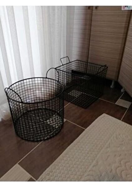 Yuvarlak Metal Sepet 30 cm Çap 25 cm Derinlik ile Ev Düzeni için Fonksiyonel Çözüm indirimleri