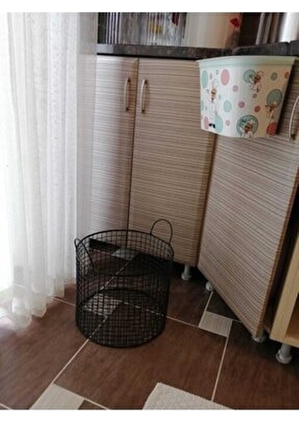 Yuvarlak Metal Sepet 30 cm Çap 25 cm Derinlik ile Ev Düzeni için Fonksiyonel Çözüm