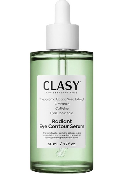 Radiant Göz Çevresi Serumu – Kafein Göz Serumu – Hyaluronik Asit ve C Vitamini ile Göz Altı Morlukları, Şişlik ve Ince Çizgilere Karşı Etkili – Tüm Cilt Tipleri Için, 50 ml