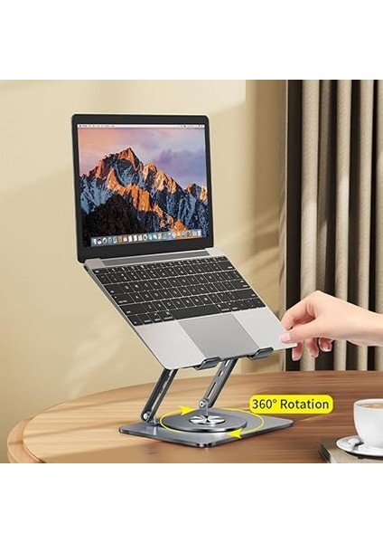 Laptop Standı, Alüminyum Notebook ve Tablet Standı, 360 Derece Dönebilen Katlanır Esnek Yapı, Mac/ipad/laptop/notebook/tablet Ile Uyumlu, (4-12.9 Inç) modelleri