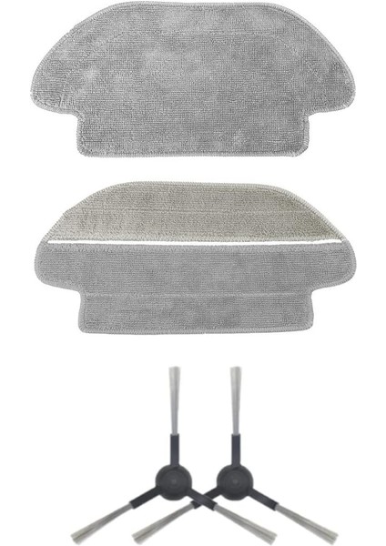 Viomi V2 Pro-V3 Uyumlu Uyumlu Yedek Mop ve Yan Fırça-4 Parça