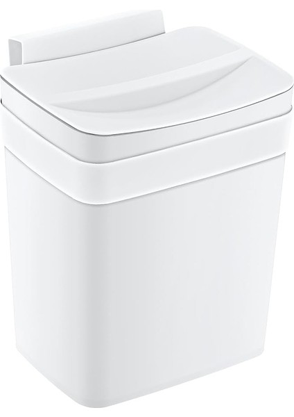 Soft Askılı Çöp Kutusu Beyaz 4 Lt - Beyaz, Çok Amaçlı Askılı Çöp Kutusu, Dolap Kapağı Askılı, Mutfak ve Banyo Için