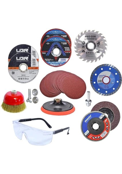 Avuç Içi Taşlama Makinesi Matkap Seti 115 mm (55 Parça)