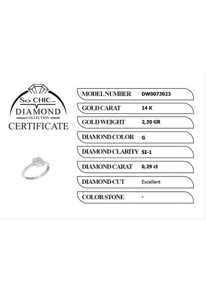 Diamond Collection Beyaz Altın 0,29 Karat Pırlanta Yüzük fiyatları