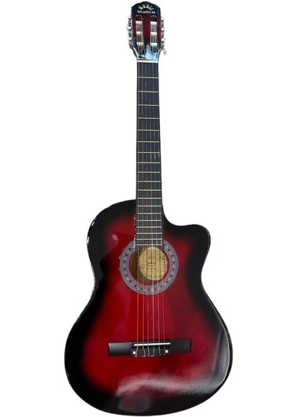 Kasa Kırmızı Renk Klasik Gitar - 4/4 Boy Öğrenci Gitarı Kılıf ve Pena Hediye !