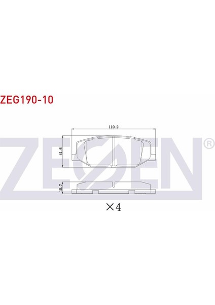 ZEGEN-ZEG190-10 - Fren Balata On Suzukı Jımny (Fj) 1.3i 16V 1998-