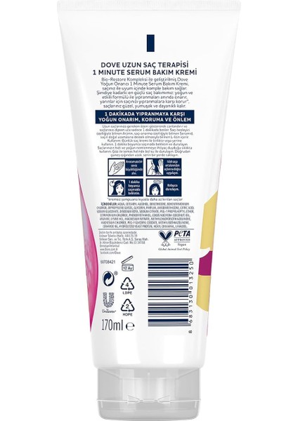 Uzun Saç Terapisi 1 Min Süper Saç Bakım Kremi (170 Ml) modelleri