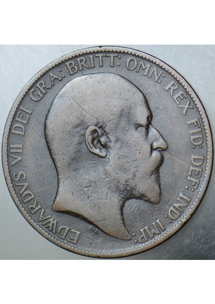 Birleşik Krallık 1 Penny 1903. Kral 7. Edward Dönemi. 31 mm Ingiltere One Penny. fiyatları