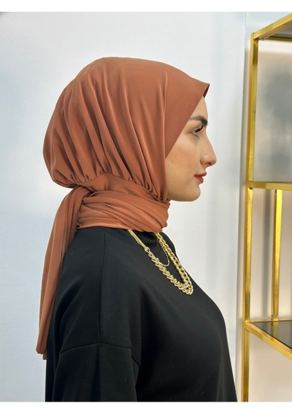 Ithal Kumaş Çıtçıtlı Hazır Şal Iki Sekılde Kullanılır Kiremit Renk