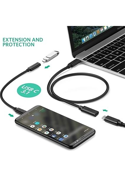 MT01925 Thunderbolt 3 Type-C Erkek To Type-C Dişi Uzatma Kablosu 50 cm fırsatları