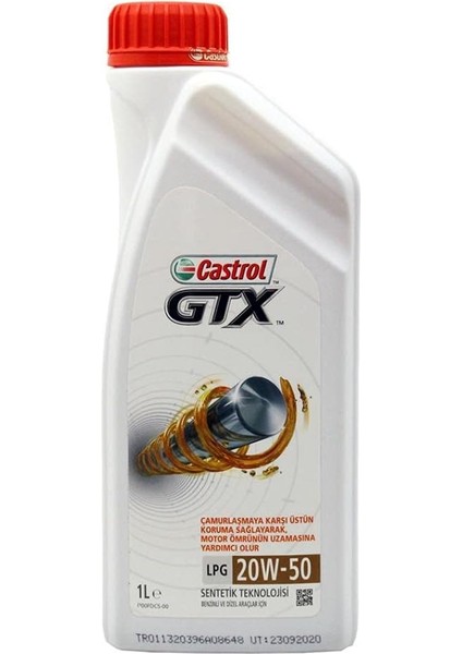 Gtx Lpg 20W/50 1 Lt Lpg'li Araçlar Için Motor Yağı