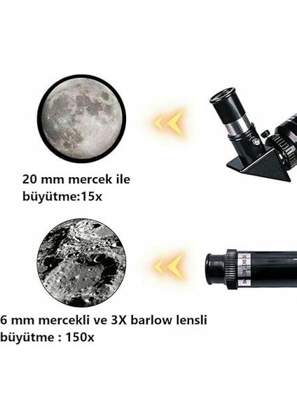 150X Yakınlaştırma Profesyonel Astronomik Yüksek Çözünürlüklü Monoklüler 150X Büyütme Teleskop fırsatları