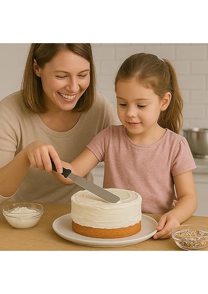 Profesyonel Ofset Pasta Spatulası – 32 cm Paslanmaz Çelik Kek ve Kurabiye Sıvama Spatulası | Ergonomik Saplı Dekorasyon Aleti fırsatları