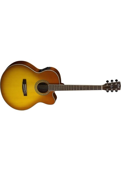 Elektro Akustik Gitar Jumbo Cutaway, Honey Burst, Elektro Klasik Gitar Umbo Hbs (Hone