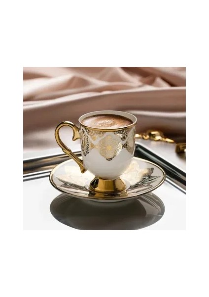 Ece 12 Parça Porselen Kahve Fincan Takımı - Beyaz fiyatları