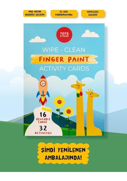 Clean Finger Paint Activity Cards - Silinebilir Parmak Boyası Aktivite Kartları - Fingerprint Activities
