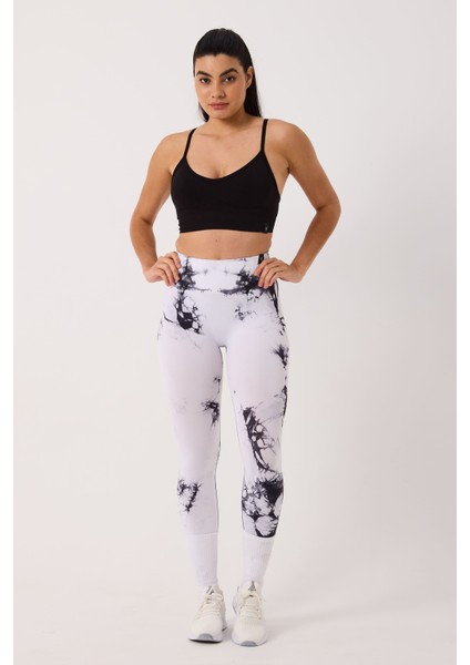 Spor Tayt Batik Desenli Dikişsiz Esnek ve Toparlayıcı Push Up Kadın Tayt fırsatları