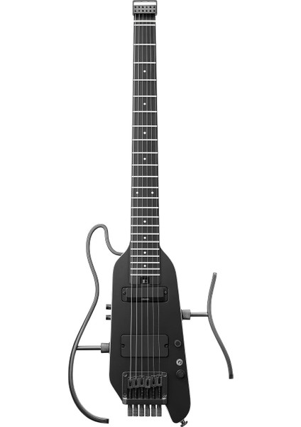 Hush x Pro Elektro Gitar Kiti, Düzinelerce Önceden Ayarlanmış Kombinasyonlu Akıllı Seyahat Gitarı, 7 Ton Sim Seçeneği, Siyah