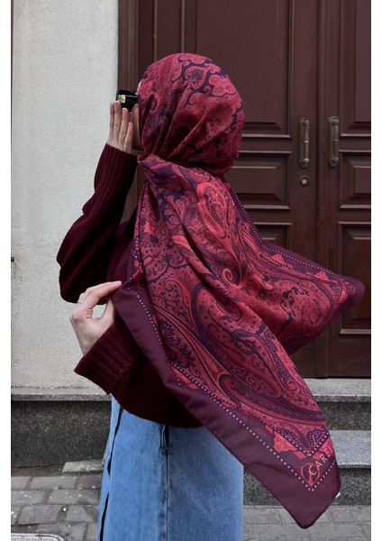 Fatma'nın Tercihi Marni Bordo Nilla Pamuklu Şal