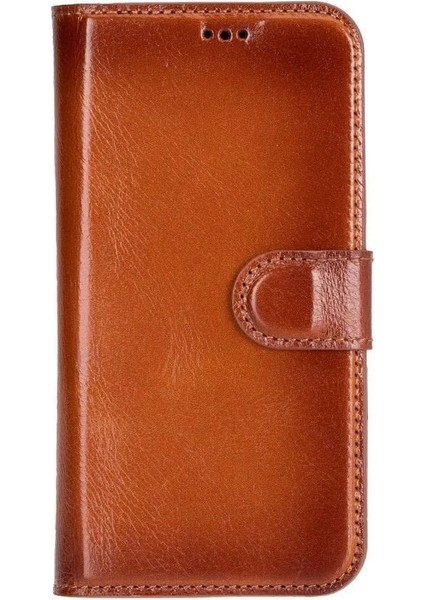 Apple iPhone 16 Plus Uyumlu, Hakiki Deri, El Yapımı, Cüzdanlı Kılıf, Gölgeli Taba fırsatları