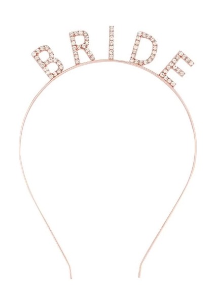 Rose Gold Bekarlığa Veda Kristal Taş Bride Tacı fiyatları