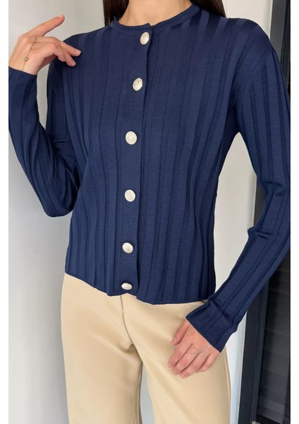 Kadın Düğme Detaylı Triko Hırka (M-L-Xl Uyumludur) P-00018886 fiyatları