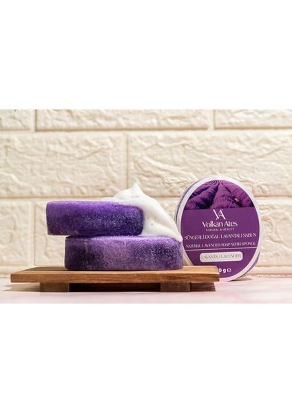 Volkan Ates Natural & Beauty Lavanta Yağlı Süngerli Doğal Sabun 150 gr