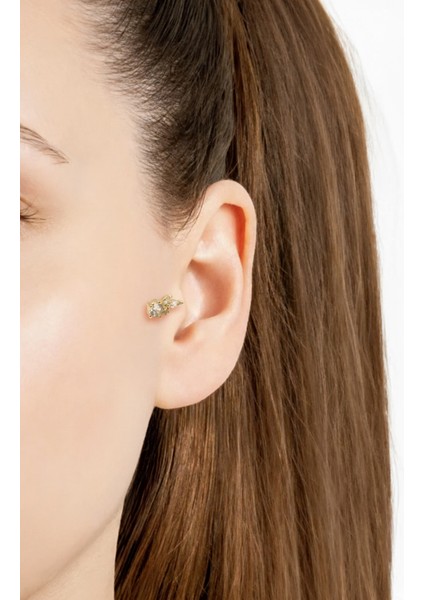 Çiçek Model Zirkon Taşlı Tragus Piercing – Gold | Anti Alerjik, Kararma Yapmaz, Düz Kapama fiyatları