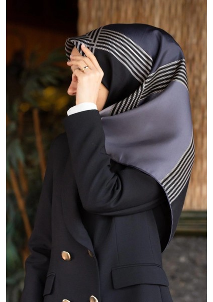 Twill Ipek Eşarp Gri-3 10700