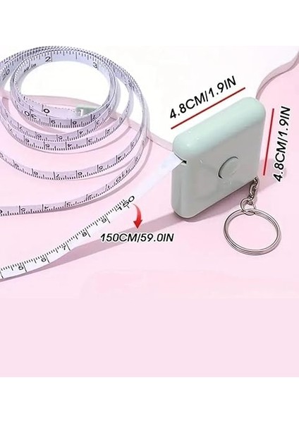 Sevimli Yumuşak Stickerlı 150 cm Uzunluğunda Pratik Taşınabilir Çanta Boy Anahtarlıklı Mezura fırsatları