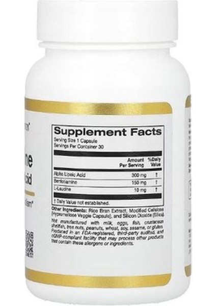 , Benfotiamine + Alpha Lipoic Acid, 30 Vegetarian Capsules fiyatları